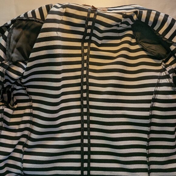 ELLEN TRACY BLAZER jacket Sz MEDIUM striped NAUTICAL VIBES OFFICE PREPPY **WOW** - Picture 6 of 12